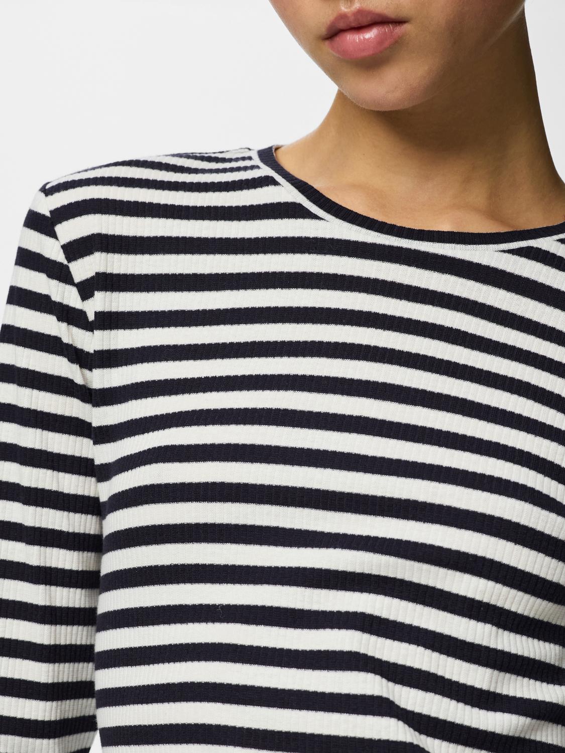 PIECES RUKA LS TOP - SKY CAPTAIN/WHITE