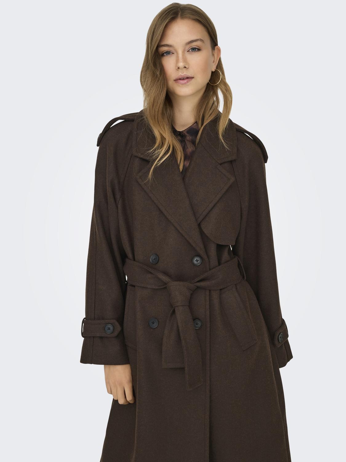 ONLY DEAR-TRILLION LONG BELT COAT PNT NOOS