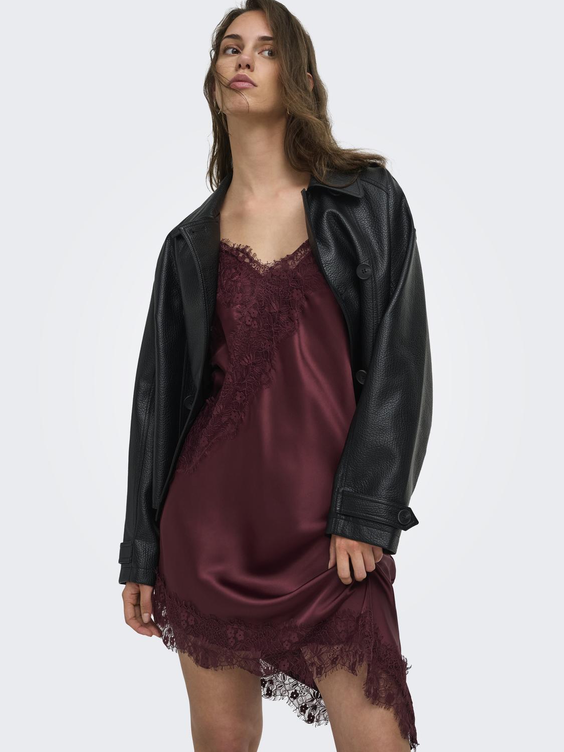 ONLY INDONA STRAP SATIN LACE DRESS WVN