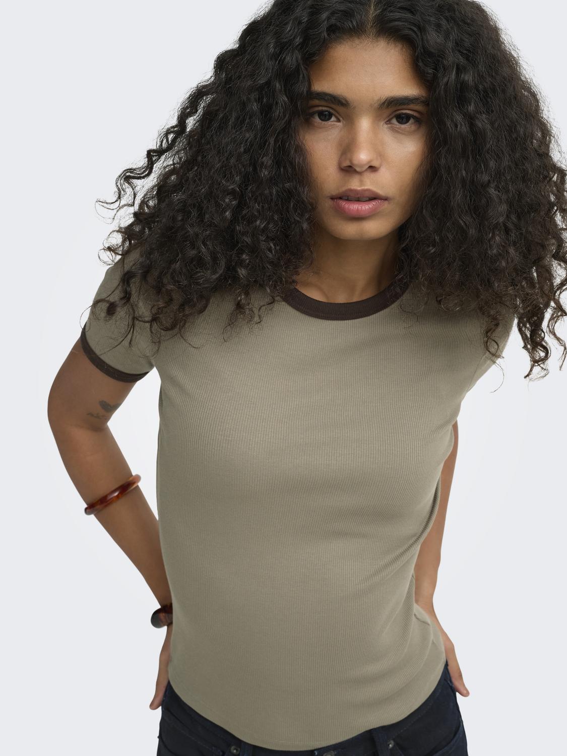 ONLY VAL S/S CONTRAST TOP JRS
