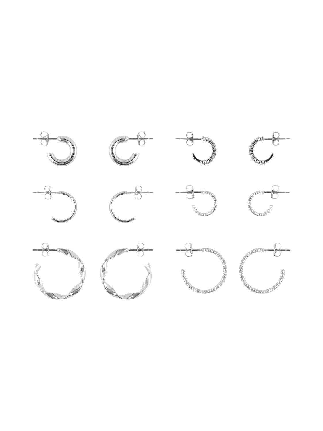 PIECES DIONA HOOP EARRINGS 6-PACK