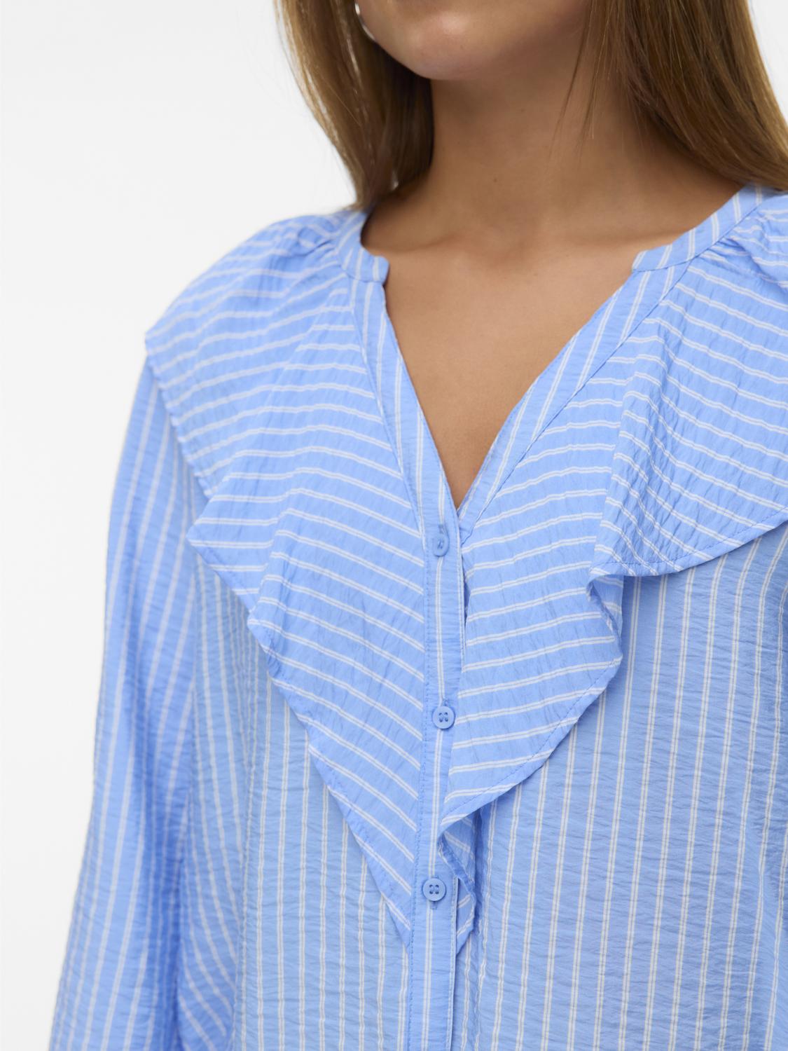 VERO MODA KAJA LS V-NECK FRILL SHIRT