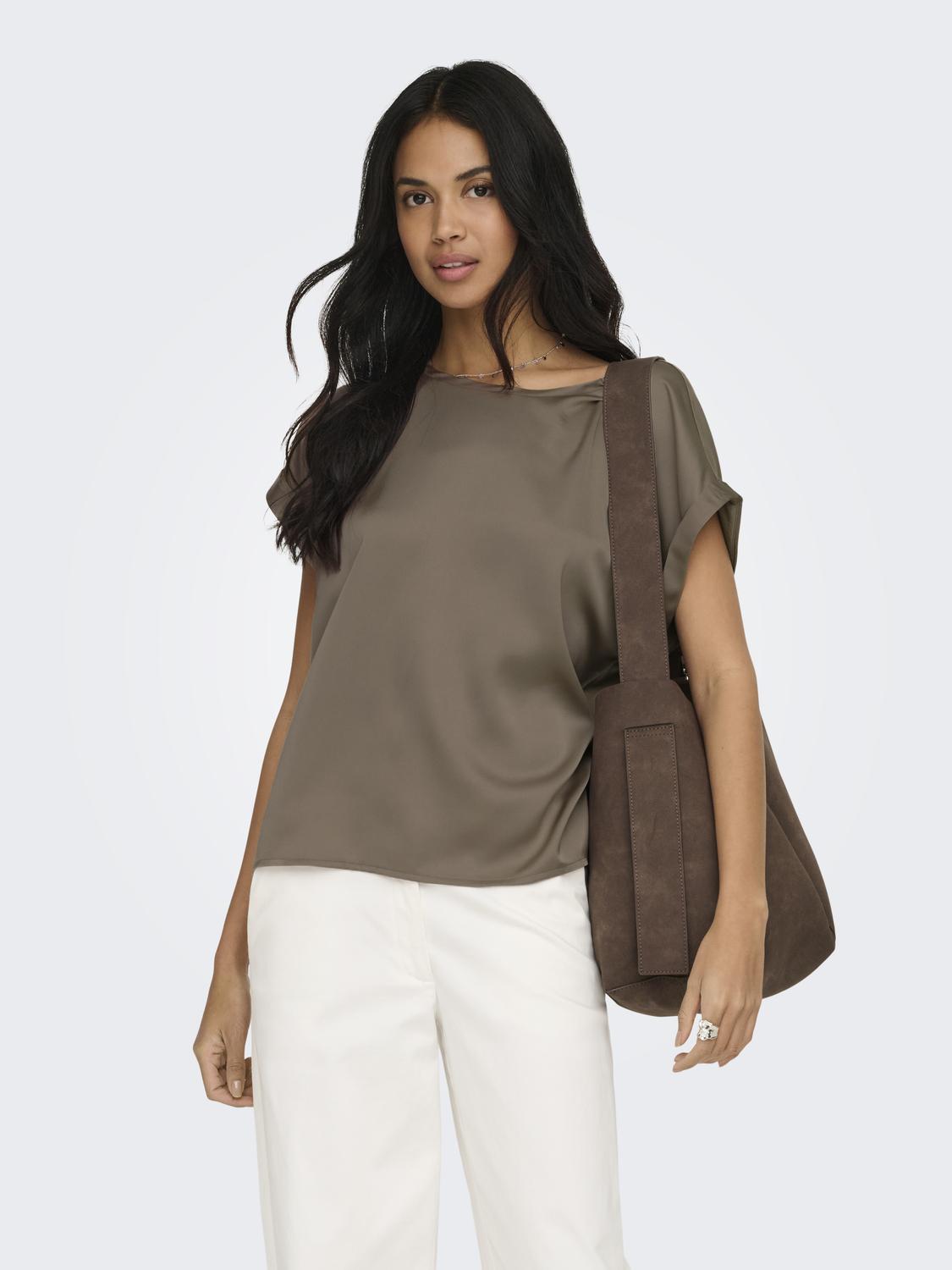 ONLY LIEKE S/S SATIN MIX TOP