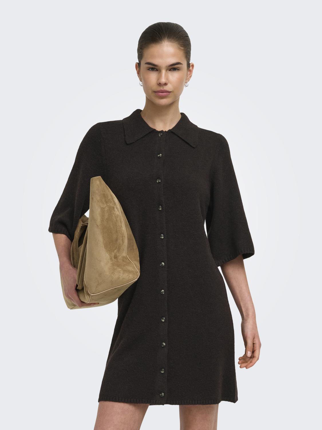ONLY ALIVIA 2/4 COLLAR DRESS KNT