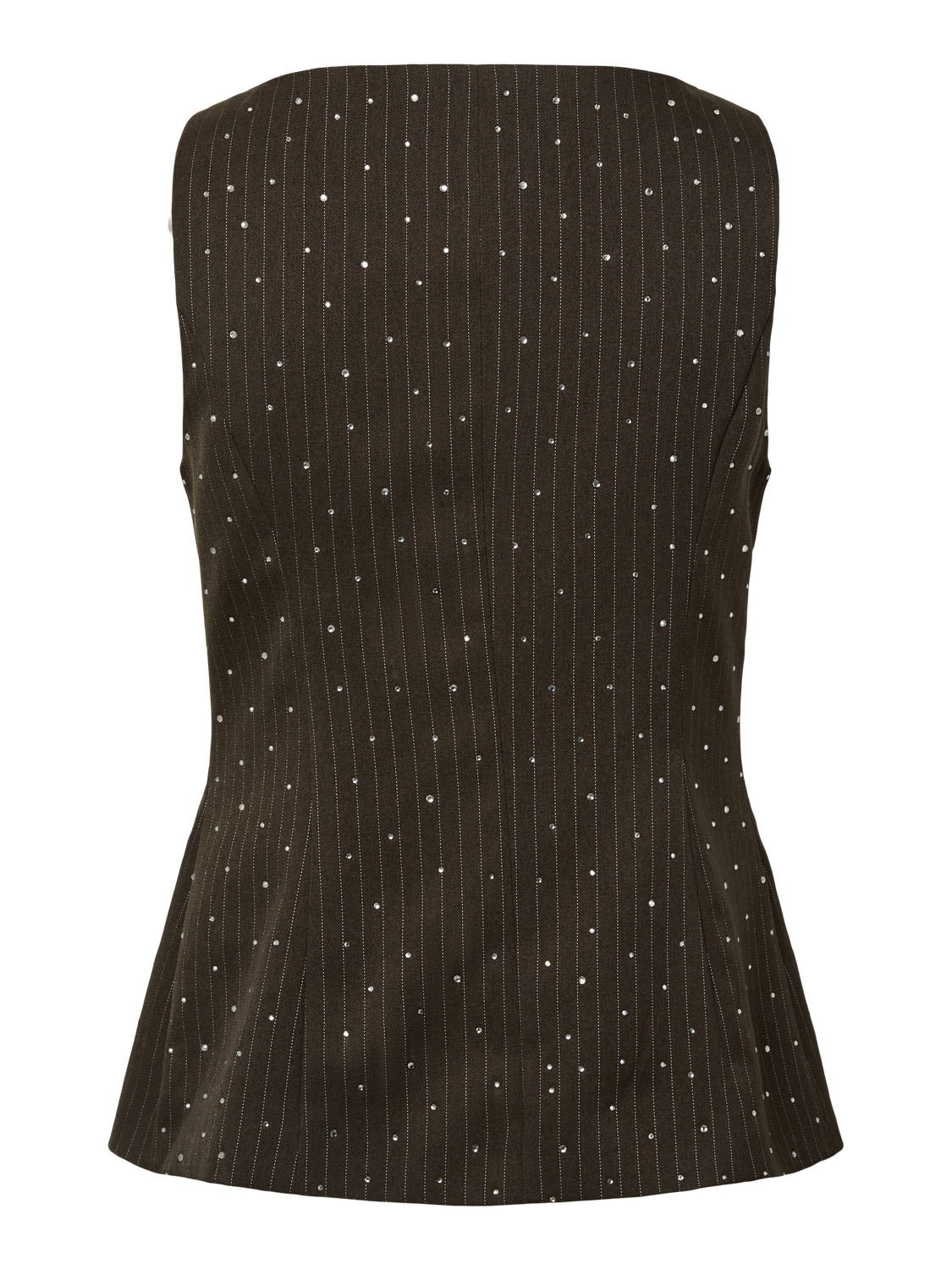 PIECES FALKA PINSTRIPED PEPLUM TOP