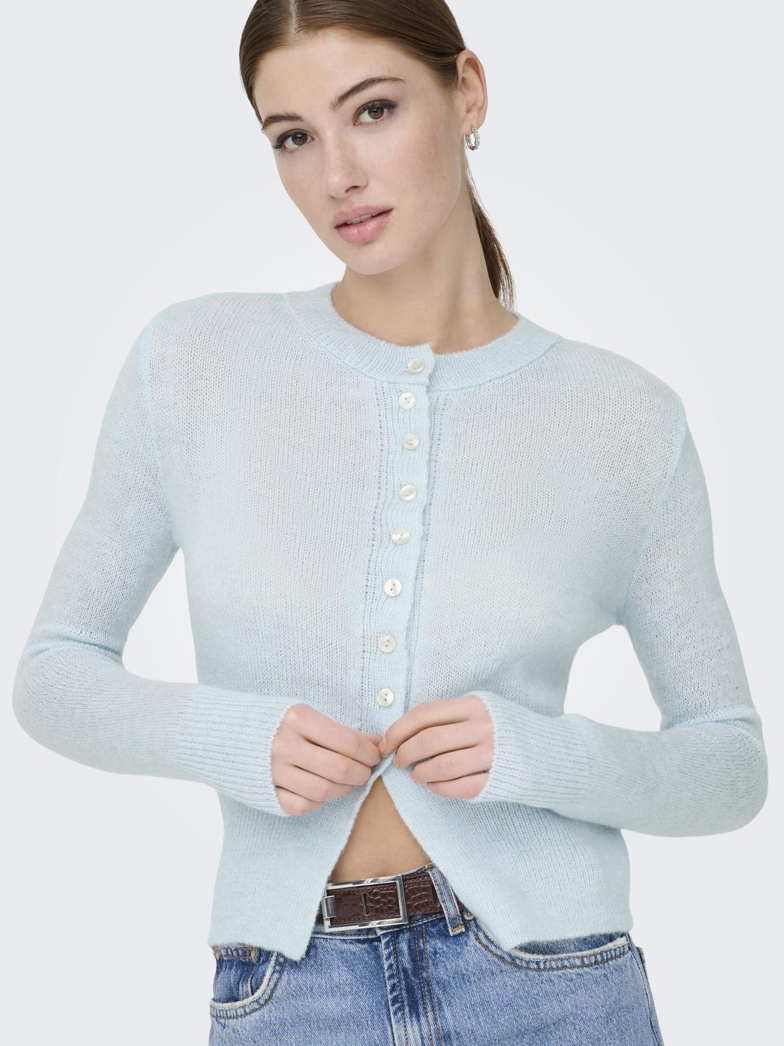 ONLY ELLA LS BUTTON O-NECK CARDIGAN KNT