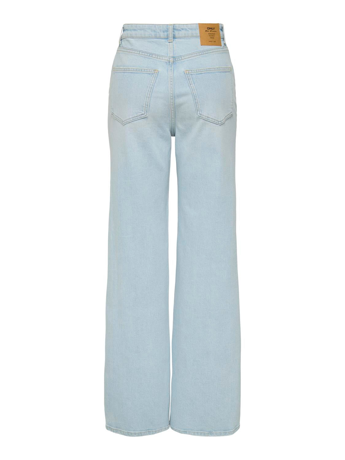 ONLY JUICY HW WIDE LEG - LIGHT BLUE BLEACHED DENIM