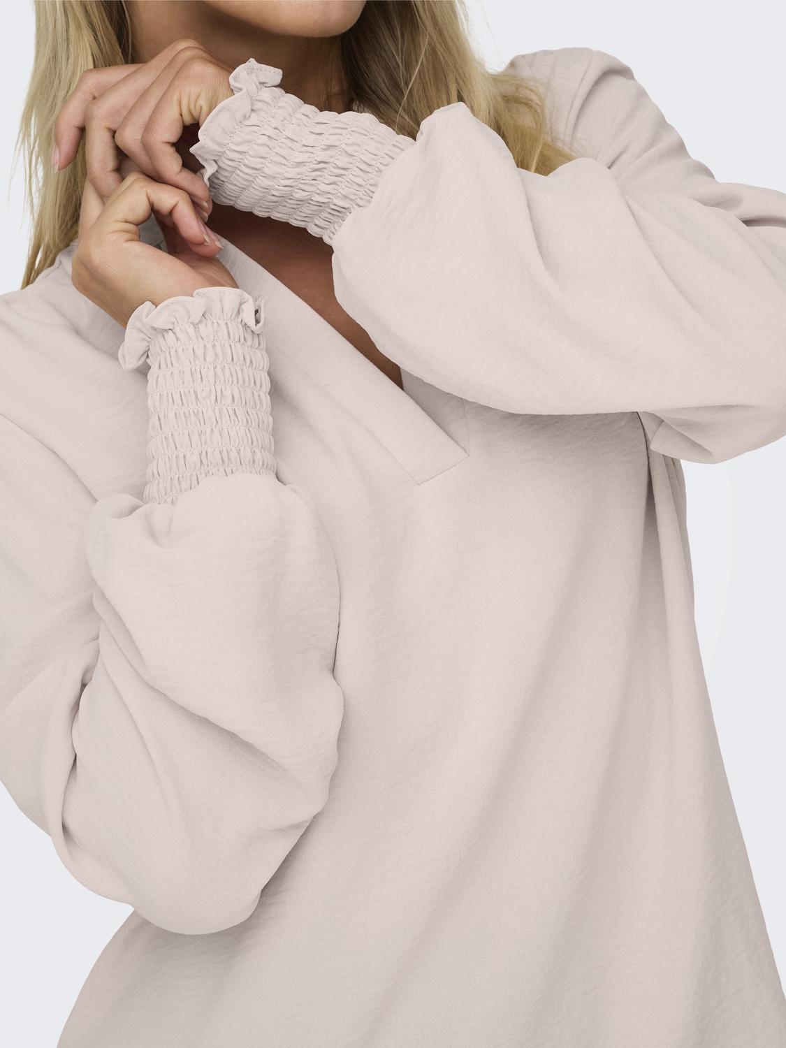 ONLY METTE V-NECK LS SMOCK TOP