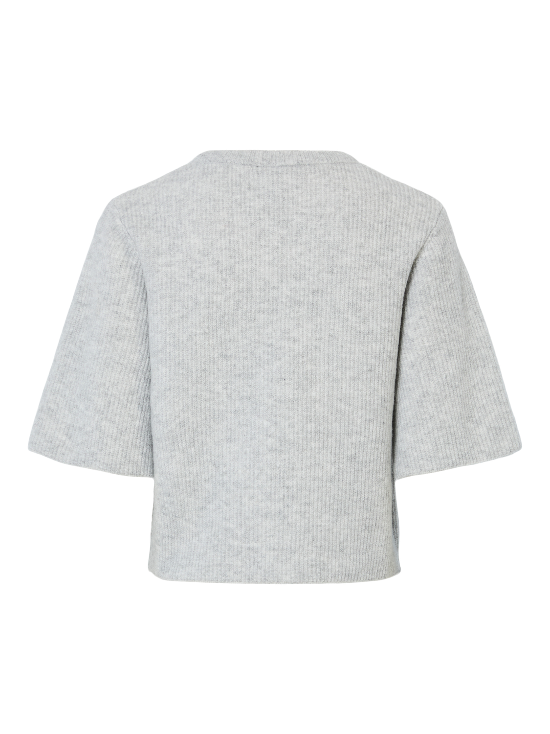 PIECES SILLY SS O-NECK KNIT - LIGHT GREY
