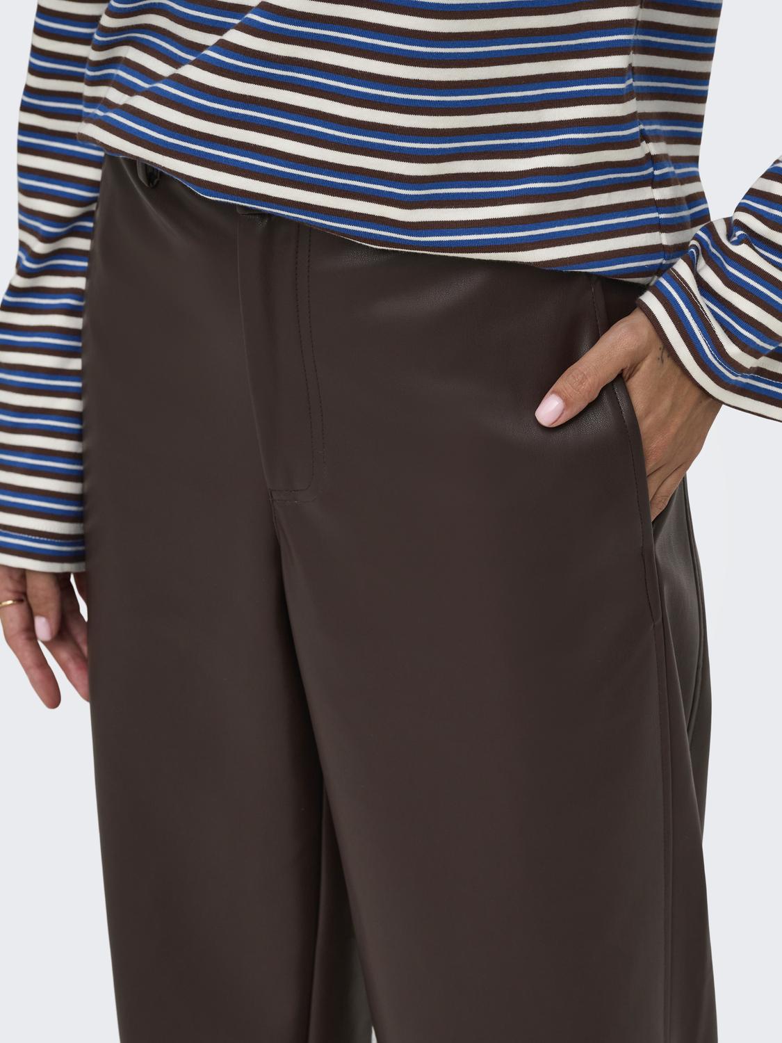 ONLY NELI MW FAUX LEA BARREL PANT