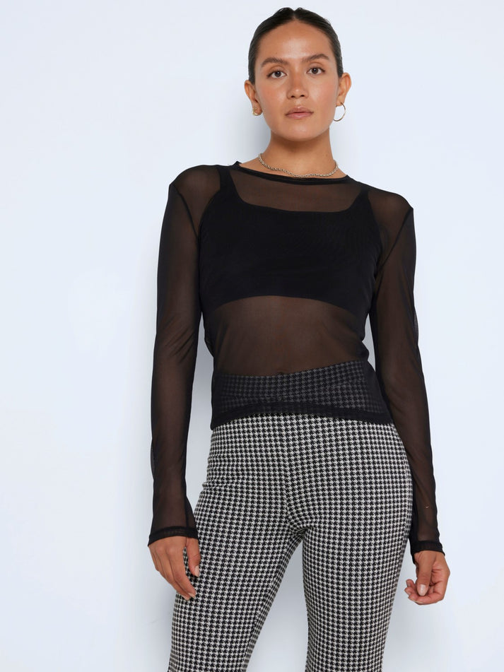 NOISY MAY JUDITH L/S MESH TOP