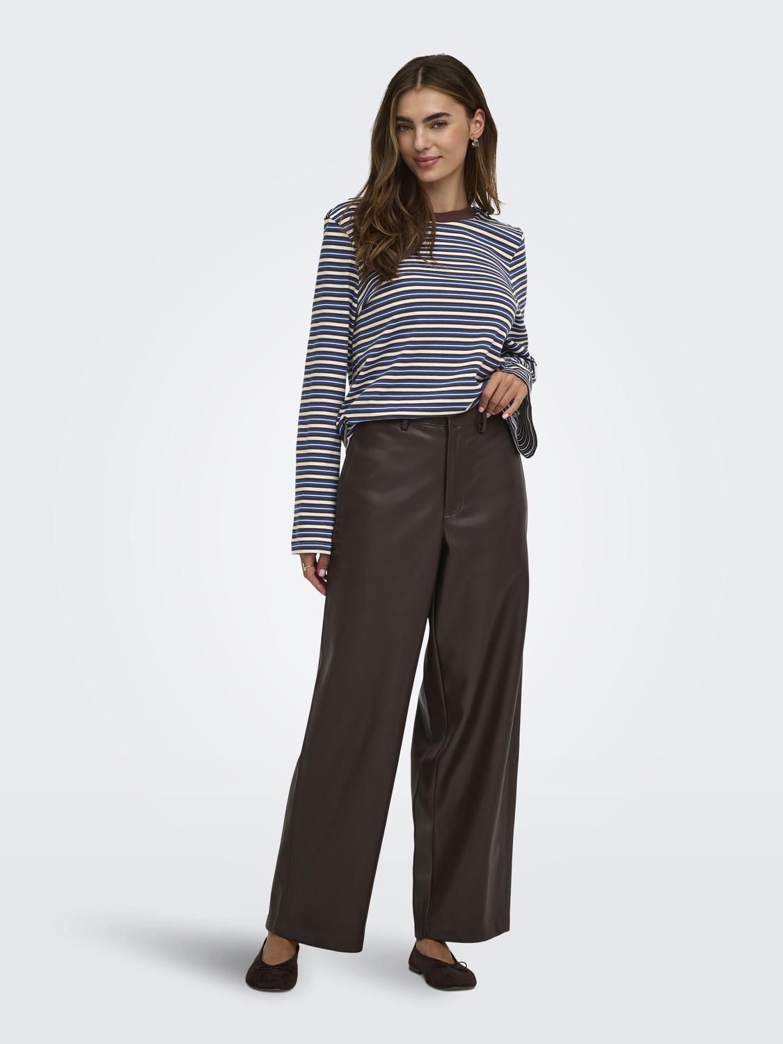 ONLY NELI MW FAUX LEA BARREL PANT