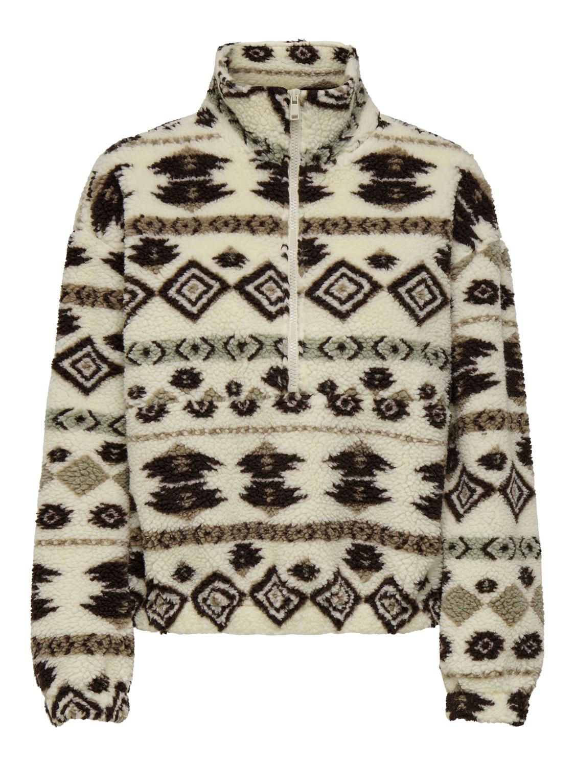 ONLY JANNE AZTEC TEDDY L/S HALFZIP