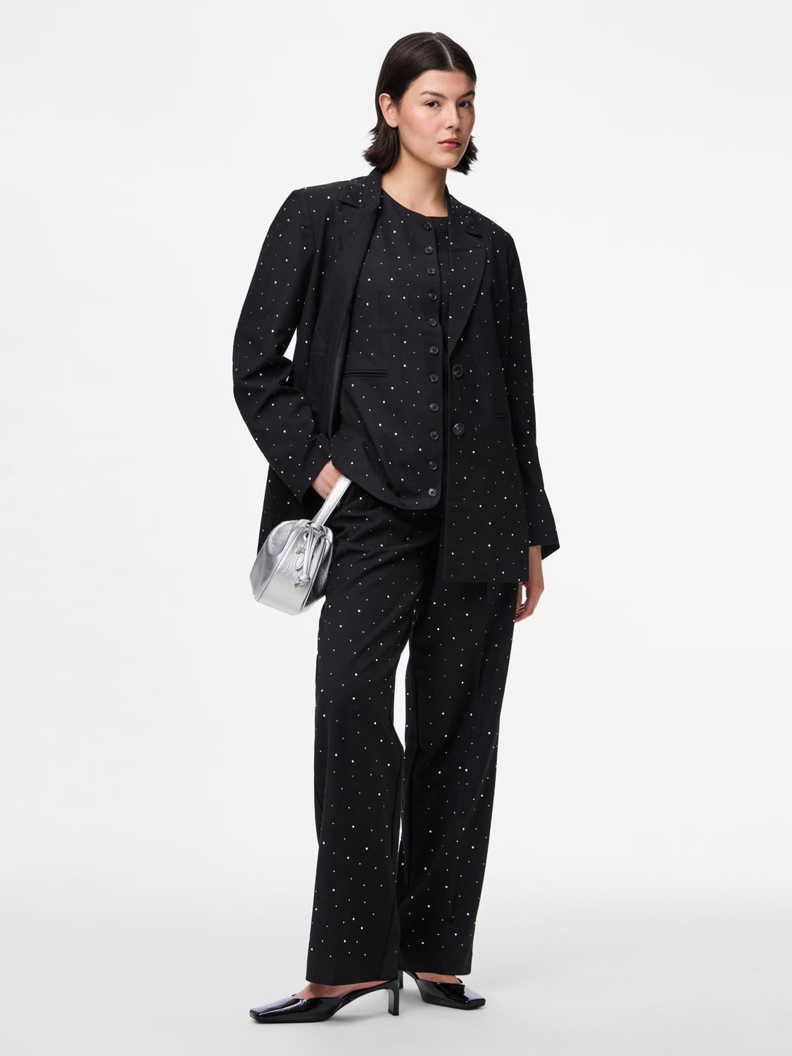 PIECES MICHELLE RHINESTONE BLAZER