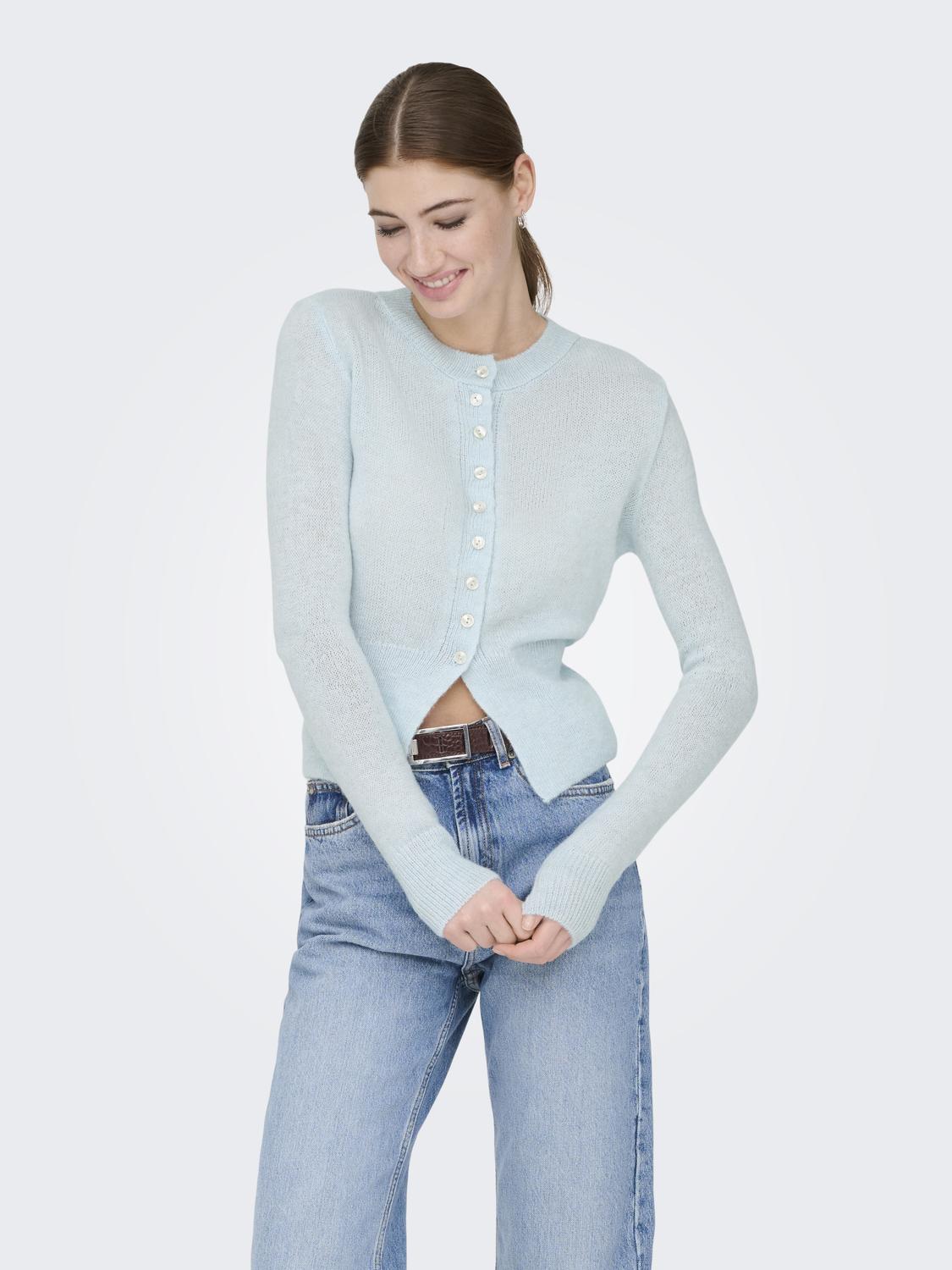 ONLY ELLA LS BUTTON O-NECK CARDIGAN KNT