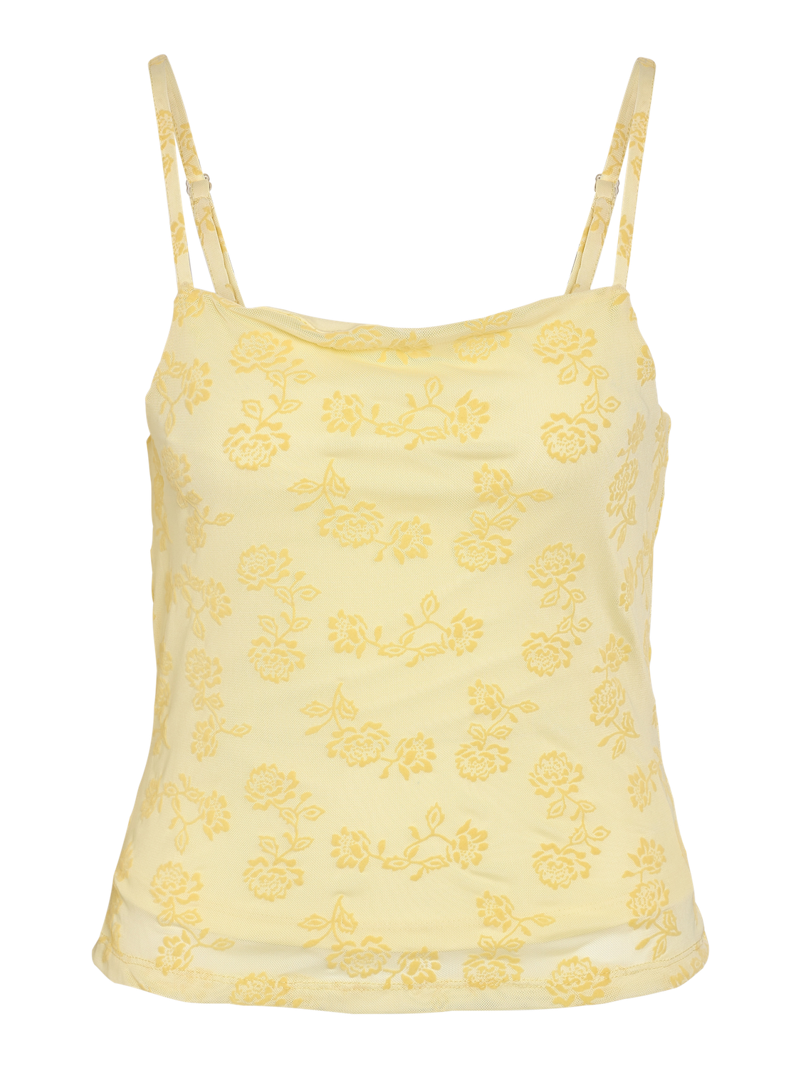 NOISY MAY LOUISE MESH FLOCK BACK TIE TOP