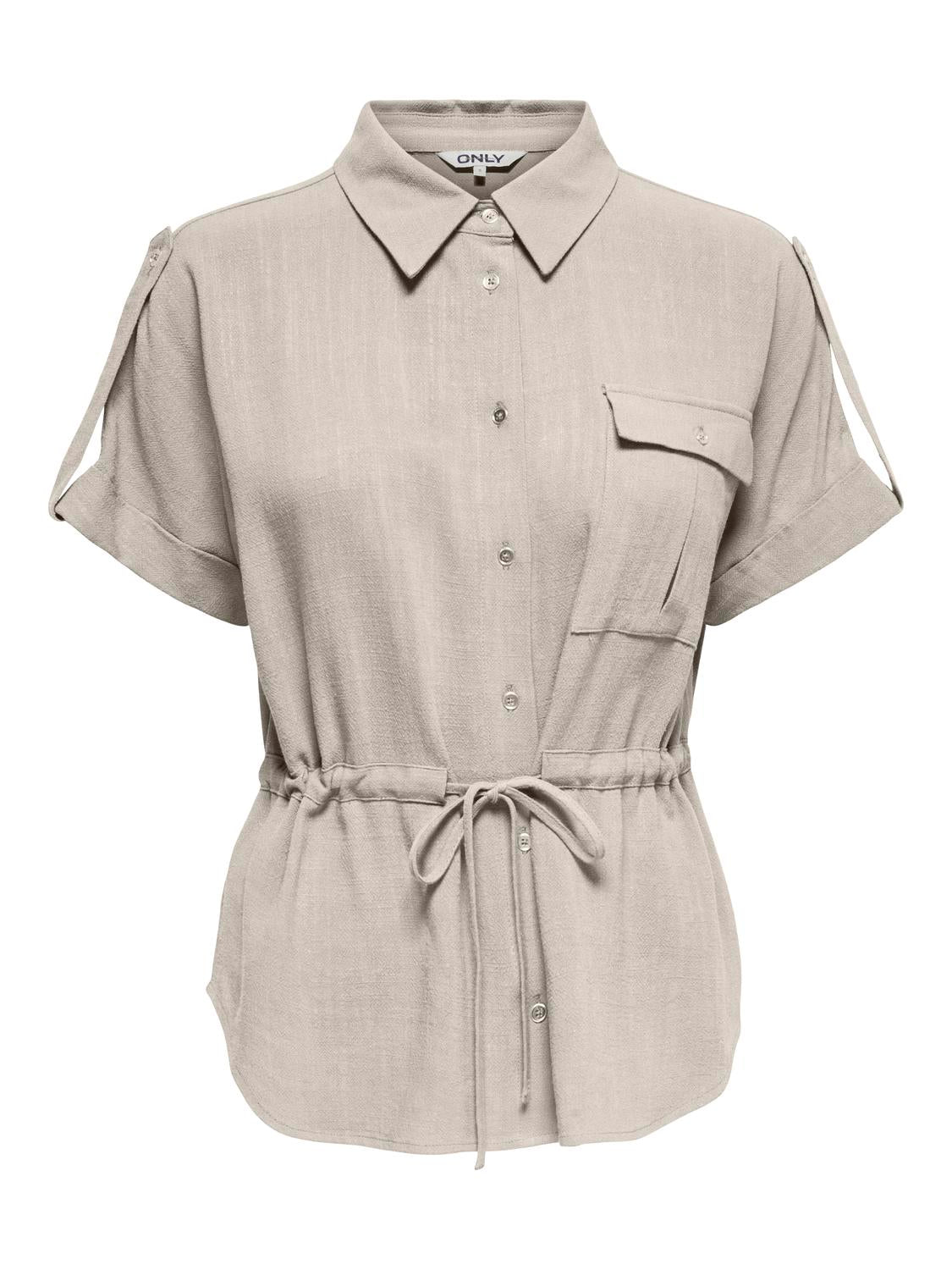 ONLY SIESTA S/S LINEN BL UTILITY SHIRT