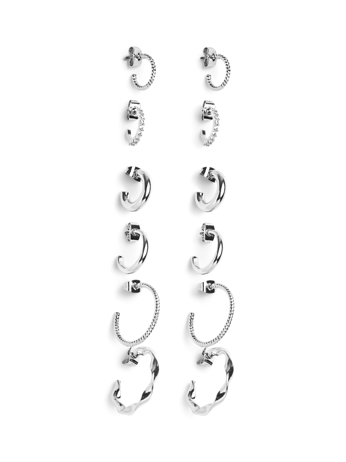 PIECES DIONA HOOP EARRINGS 6-PACK