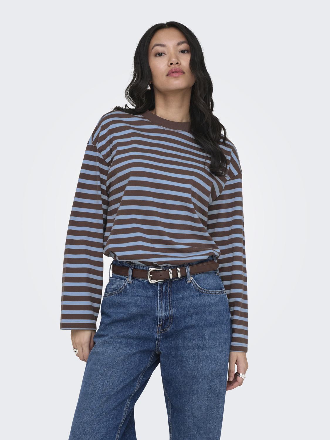 ONLY FREJA L/S STRIPE TOP CS JRS